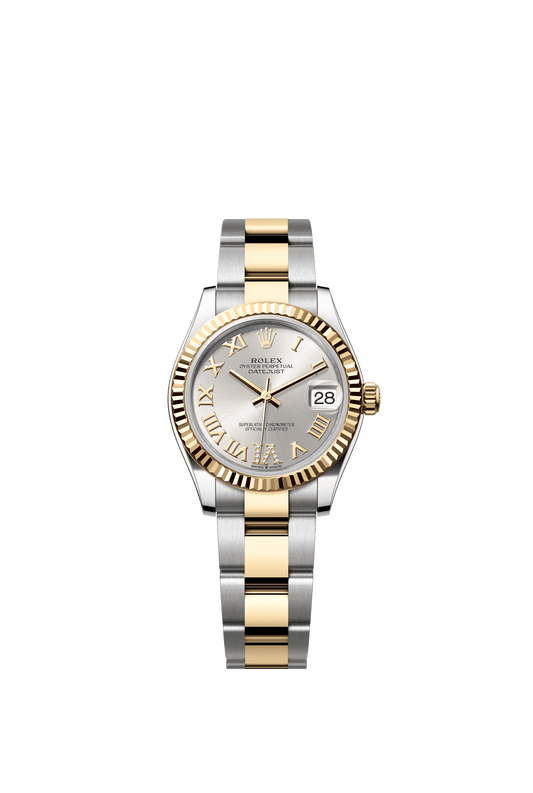 Rolex Datejust 31 31 mm Silver Set With Diamonds Dial Oystersteel and 18k Yellow Gold Oyster Bracelet m278273-0003