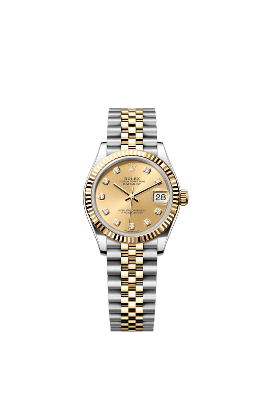 Rolex Datejust 31 31 mm Champagne-Colour Set With Diamonds Dial Oystersteel and 18k Yellow Gold Jubilee Bracelet m278273-0026