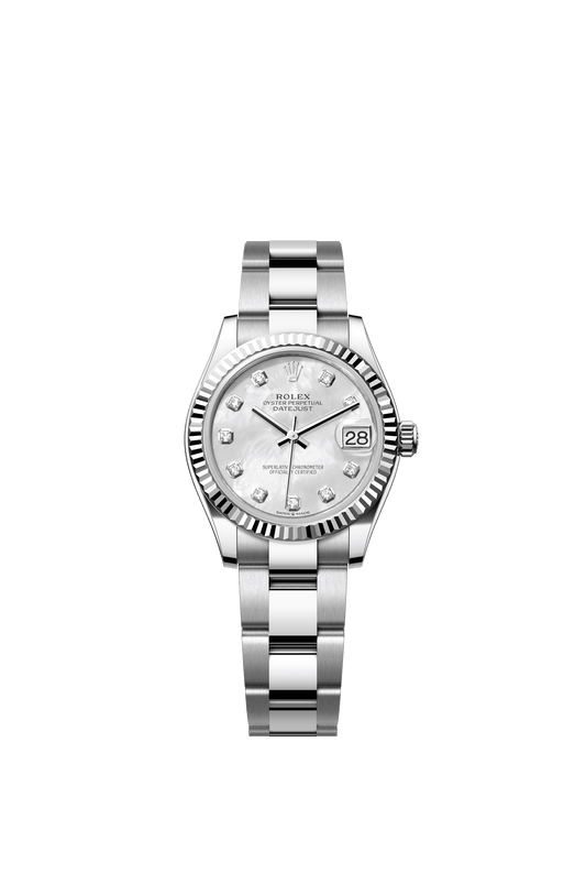 Rolex Datejust 31 31 mm White Mother-Of-Pearl Set With Diamonds Dial Oystersteel and White Gold Oyster Bracelet m278274-0005