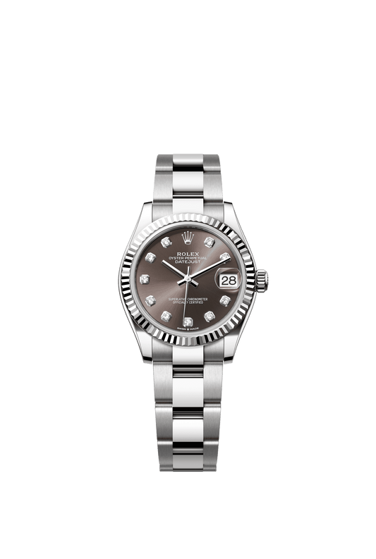 Rolex Datejust 31 31 mm Dark Grey Set With Diamonds Dial Oystersteel and White Gold Oyster Bracelet m278274-0007