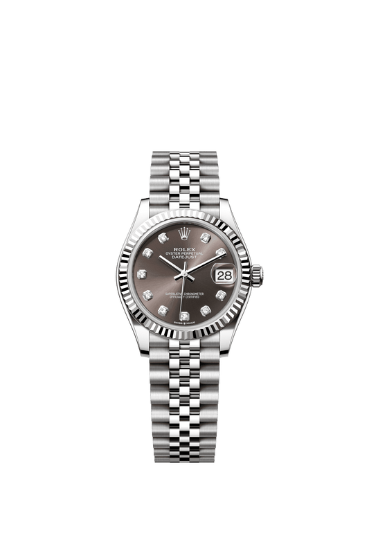 Rolex Datejust 31 31 mm Dark Grey Set With Diamonds Dial Oystersteel and White Gold Jubilee Bracelet m278274-0008