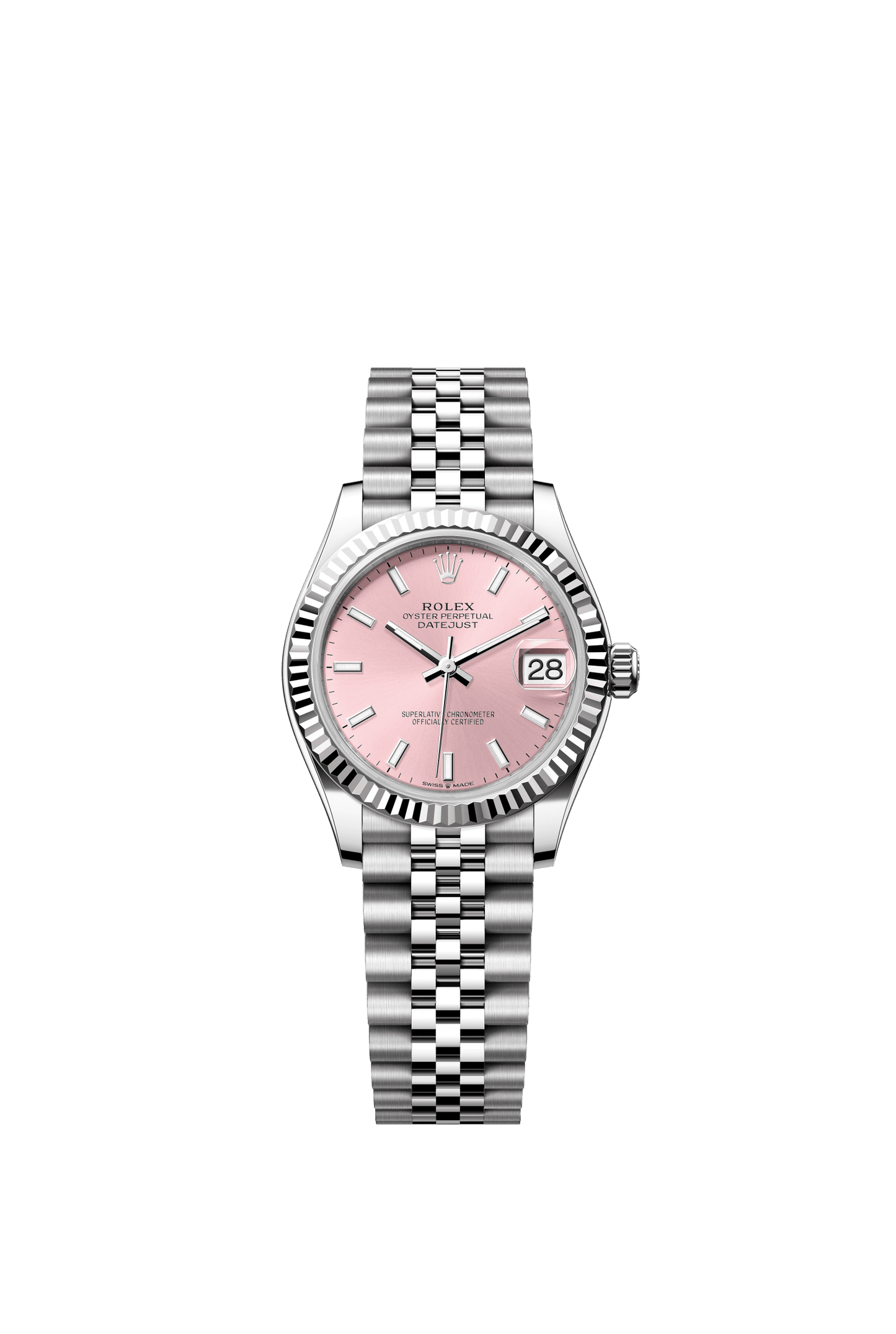 Rolex Datejust 31 31 mm Pink Dial Oystersteel and White Gold Jubilee Bracelet m278274-0014