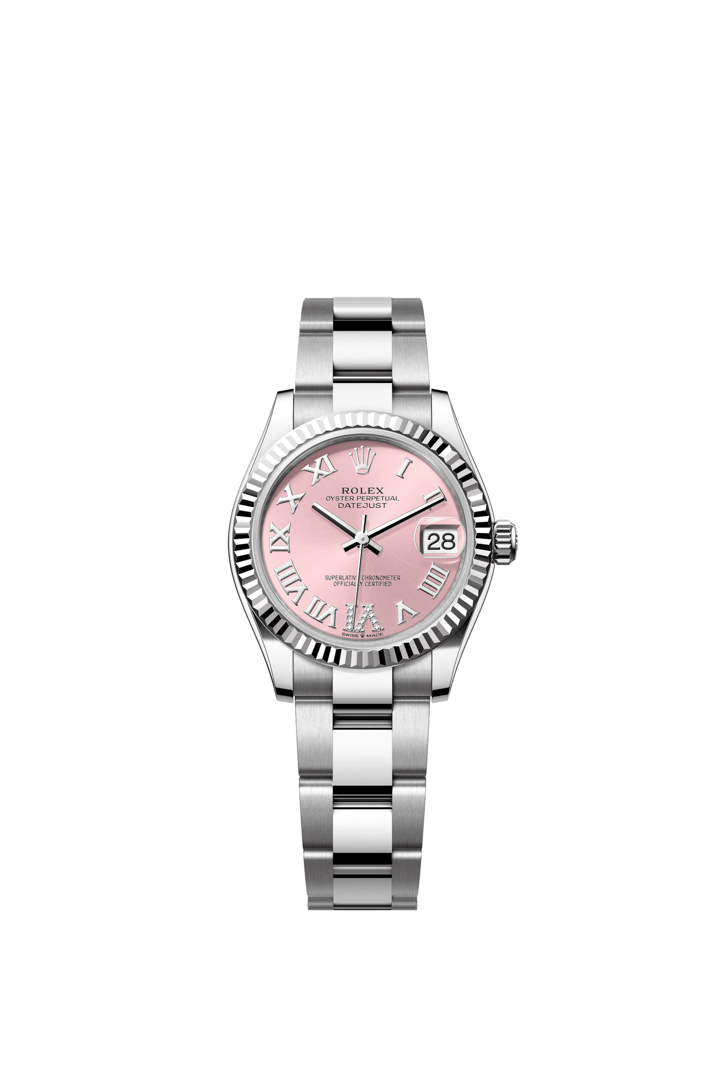 Rolex Datejust 31 31 mm Pink Set With Diamonds Dial Oystersteel and White Gold Oyster Bracelet m278274-0023