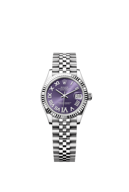 Rolex Datejust 31 31 mm Aubergine Set With Diamonds Dial Oystersteel and White Gold Jubilee Bracelet m278274-0026