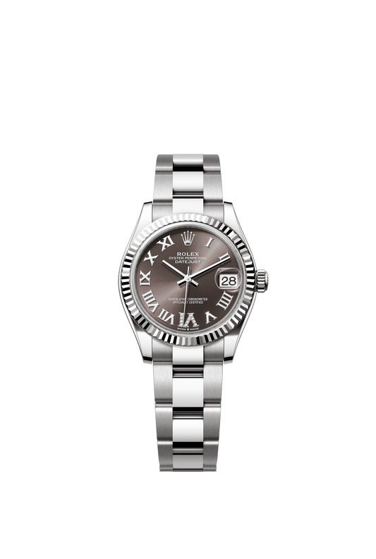 Rolex Datejust 31 31 mm Dark Grey Set With Diamonds Dial Oystersteel and White Gold Oyster Bracelet m278274-0027