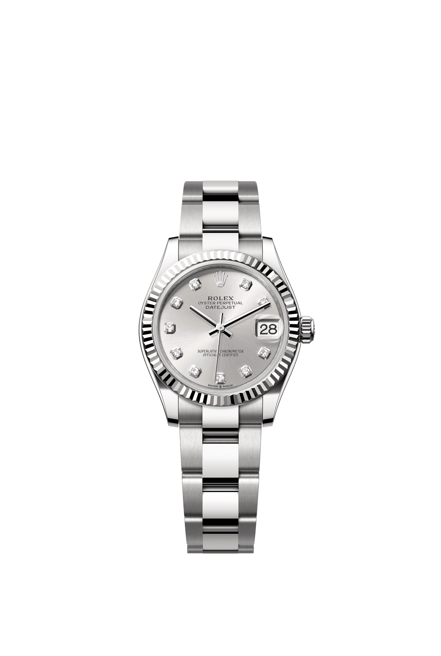 Rolex Datejust 31 31 mm Silver Set With Diamonds Dial Oystersteel and White Gold Oyster Bracelet m278274-0029