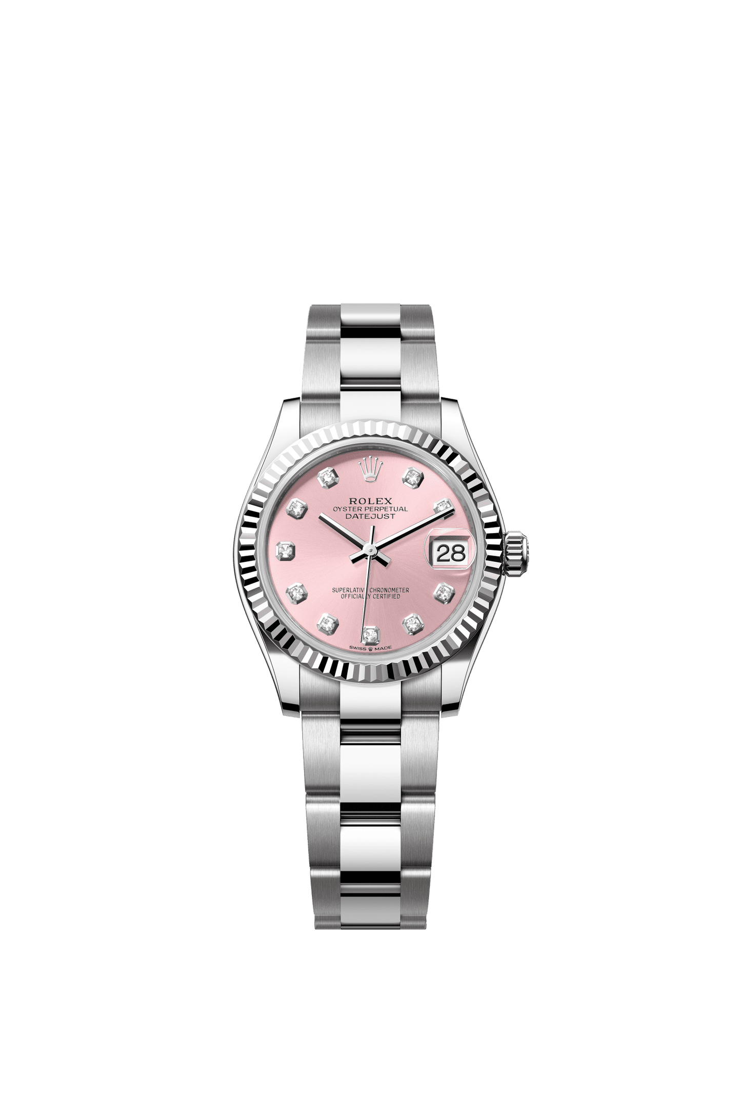 Rolex Datejust 31 31 mm Pink Set With Diamonds Dial Oystersteel and White Gold Oyster Bracelet m278274-0031