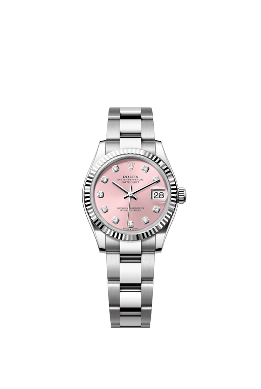 Rolex Datejust 31 31 mm Pink Set With Diamonds Dial Oystersteel and White Gold Oyster Bracelet m278274-0031