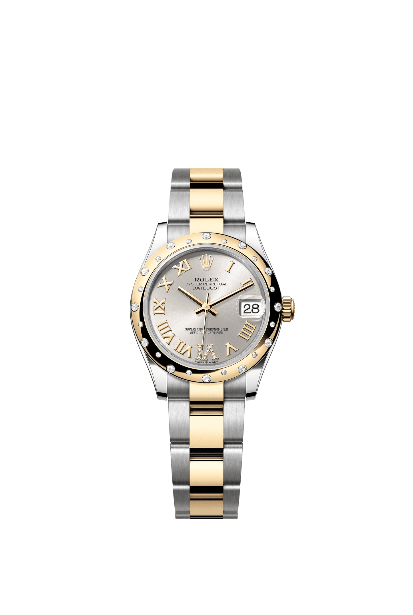 Rolex Datejust 31 31 mm Silver Set With Diamonds Dial Oystersteel and 18k Yellow Gold Oyster Bracelet m278343rbr-0003