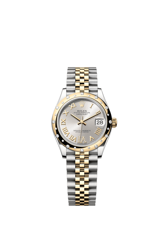 Rolex Datejust 31 31 mm Silver Set With Diamonds Dial Oystersteel and 18k Yellow Gold Jubilee Bracelet m278343rbr-0004