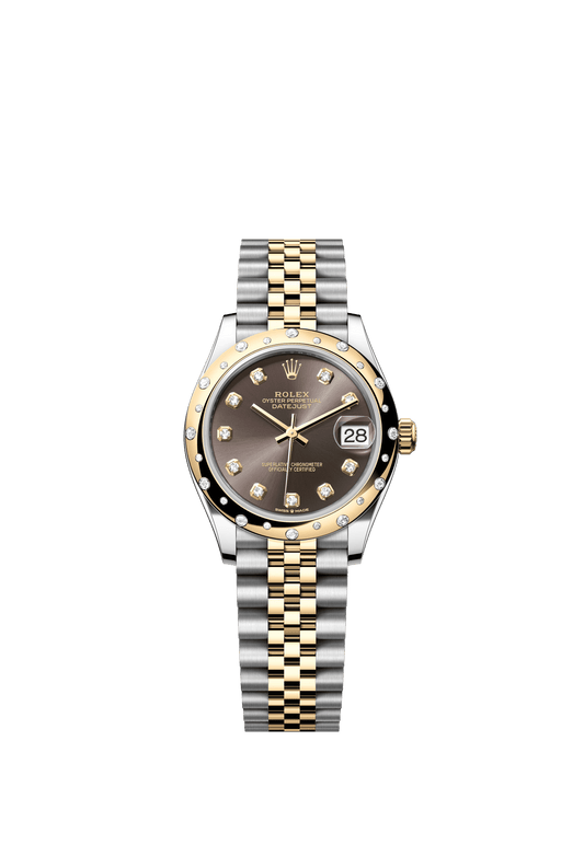 Rolex Datejust 31 31 mm Dark Grey Set With Diamonds Dial Oystersteel and 18k Yellow Gold Jubilee Bracelet m278343rbr-0022