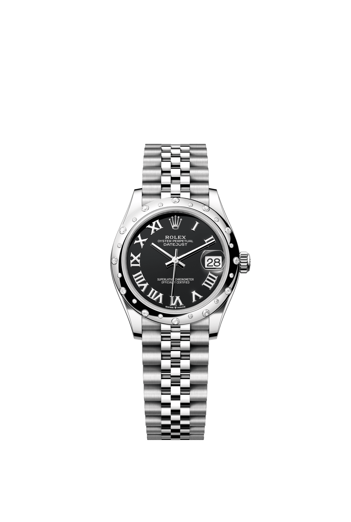 Rolex Datejust 31 31 mm Bright Black Dial with Diamonds Oystersteel and White Gold Jubilee Bracelet m278344rbr-0002