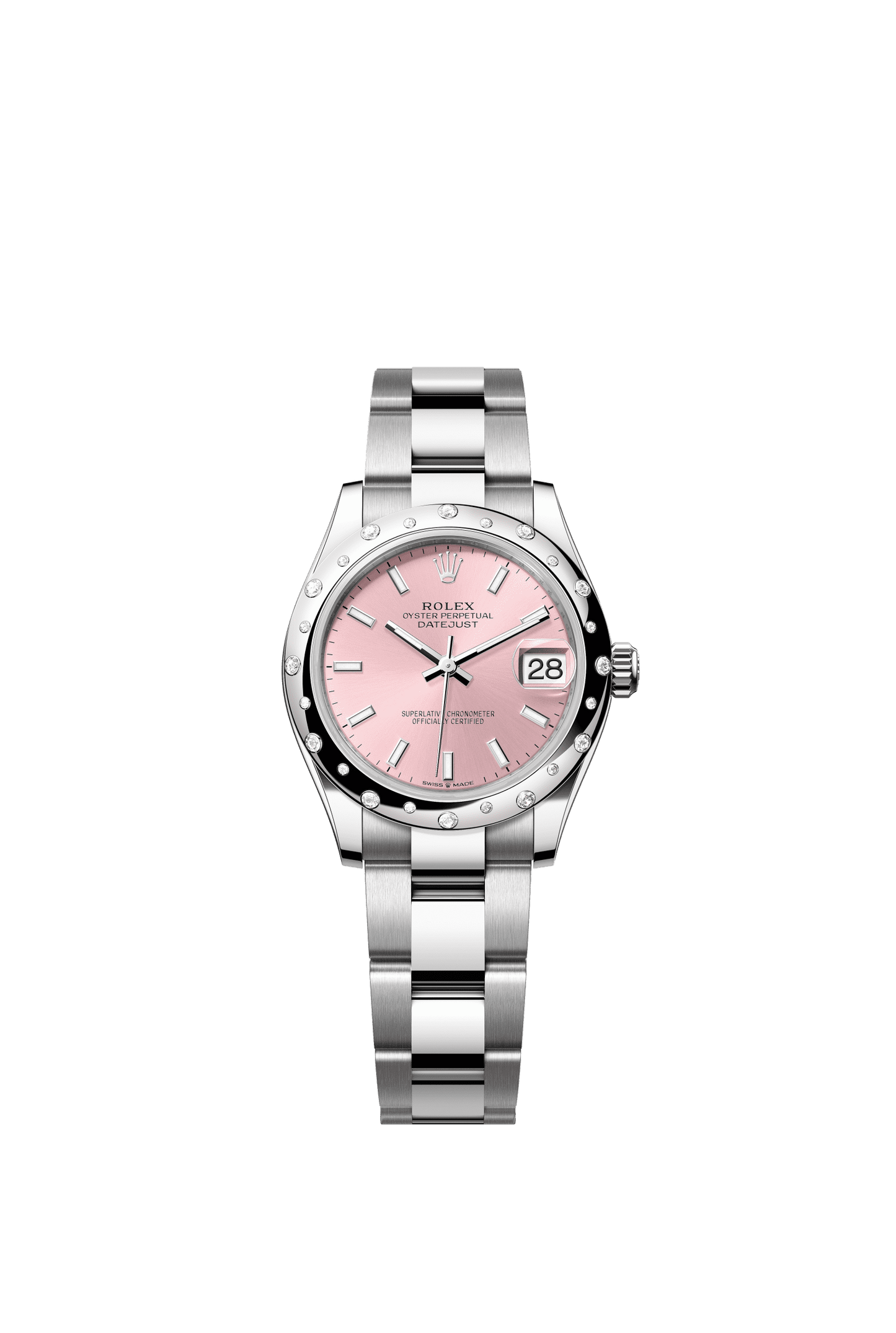 Rolex Datejust 31 31 mm Pink Dial with Diamonds Oystersteel and White Gold Oyster Bracelet m278344rbr-0015