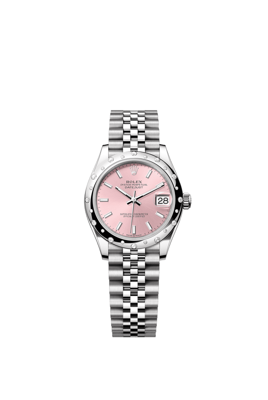 Rolex Datejust 31 31 mm Pink Dial with Diamonds Oystersteel and White Gold Jubilee Bracelet m278344rbr-0016