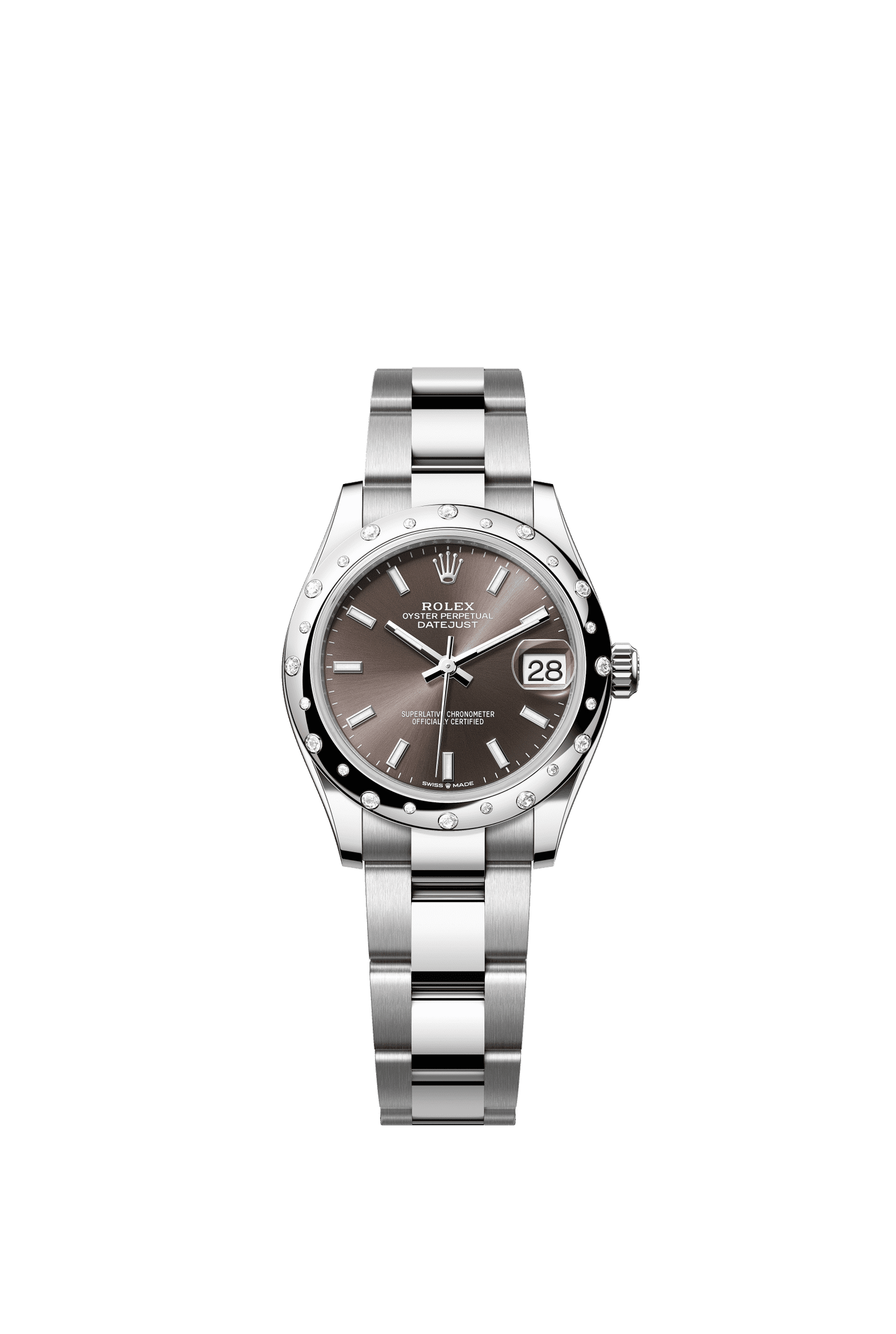 Rolex Datejust 31 31 mm Dark Grey Dial with Diamonds Oystersteel and White Gold Oyster Bracelet m278344rbr-0017