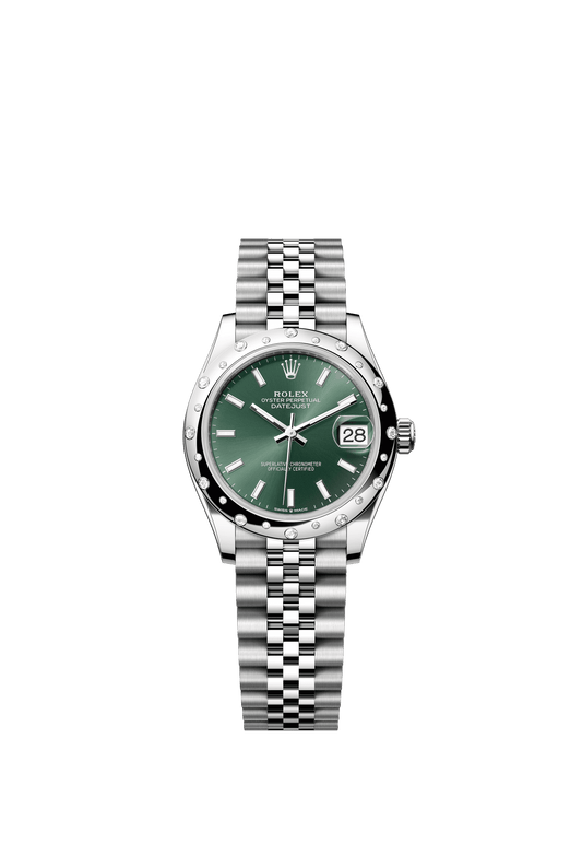 Rolex Datejust 31 31 mm Mint Green Dial with Diamonds Oystersteel and White Gold Jubilee Bracelet m278344rbr-0020