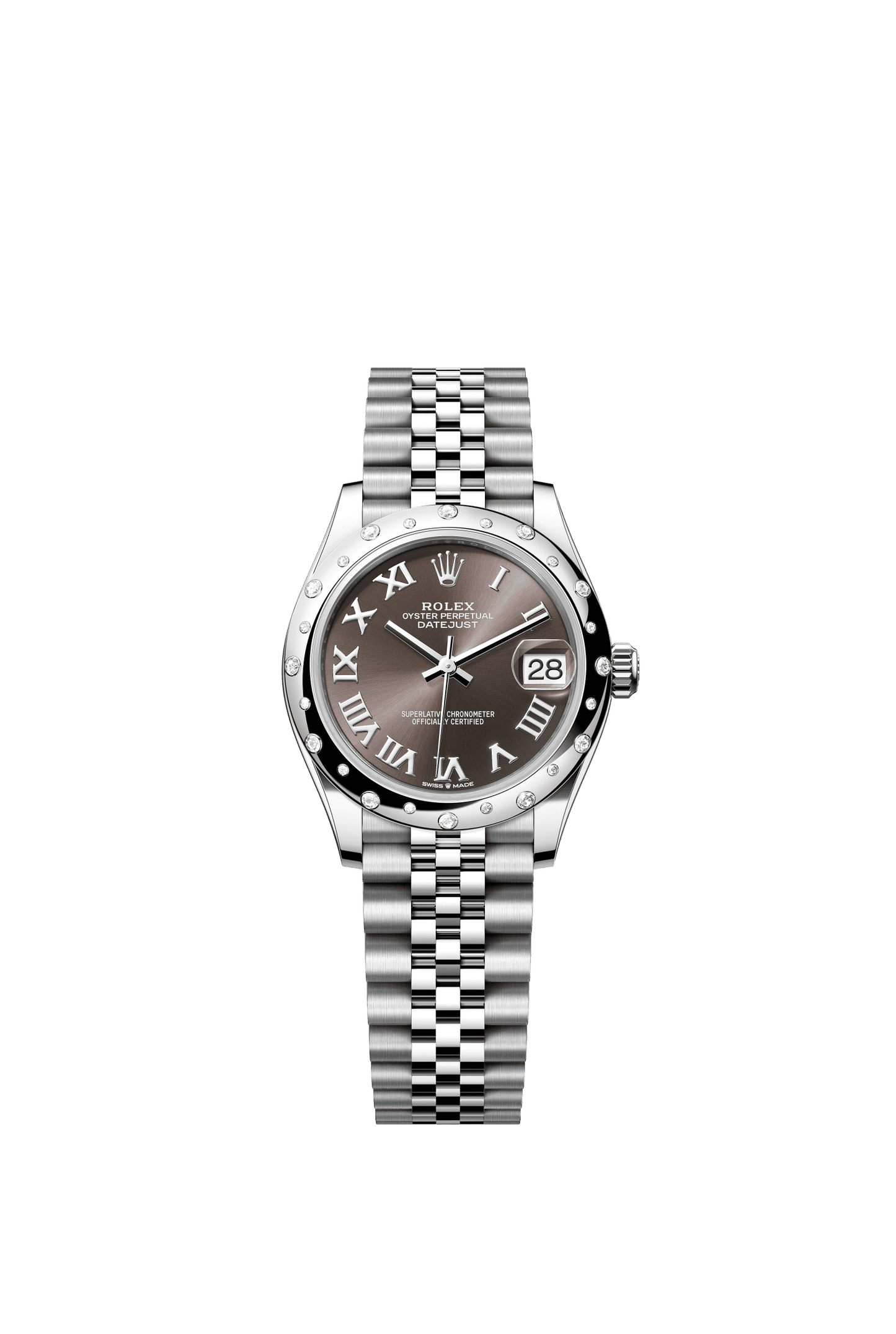 Rolex Datejust 31 31 mm Dark Grey Dial with Diamonds Oystersteel and White Gold Jubilee Bracelet m278344rbr-0024