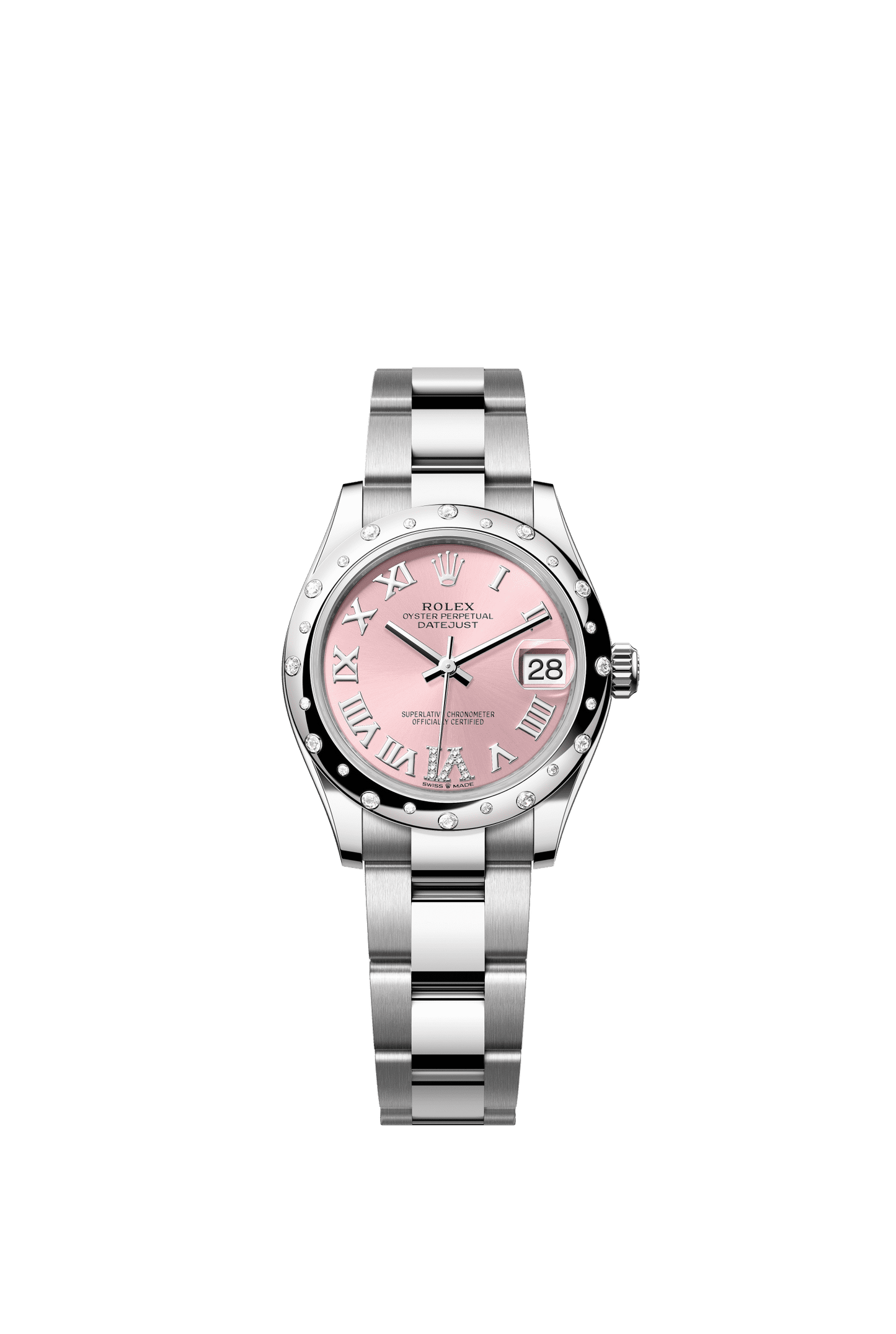 Rolex Datejust 31 31 mm Pink Set With Diamonds Dial Oystersteel and White Gold Oyster Bracelet m278344rbr-0025