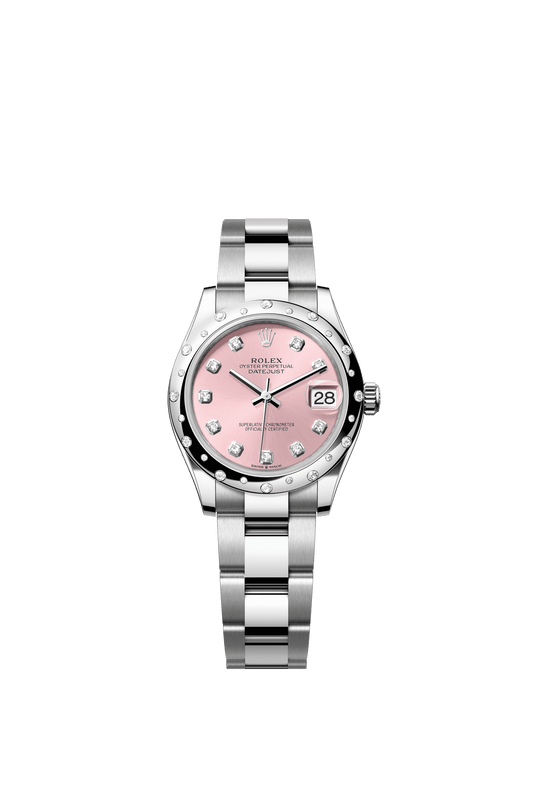 Rolex Datejust 31 31 mm Pink Set With Diamonds Dial Oystersteel and White Gold Oyster Bracelet m278344rbr-0033