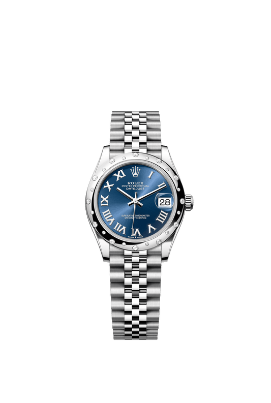 Rolex Datejust 31 31 mm Bright Blue Dial with Diamonds Oystersteel and White Gold Jubilee Bracelet m278344rbr-0036