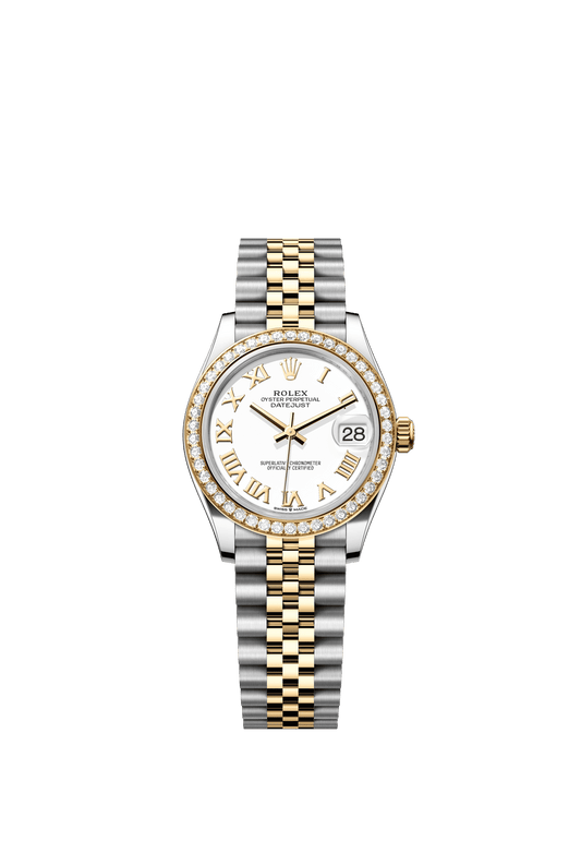 Rolex Datejust 31 31 mm White Dial  with Diamonds Oystersteel and 18k Yellow Gold Jubilee Bracelet m278383rbr-0002