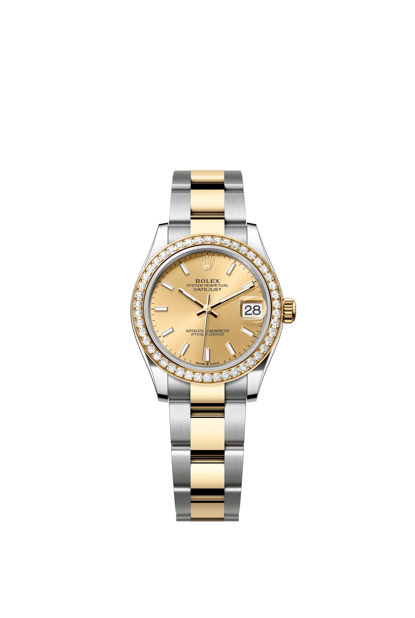 Rolex Datejust 31 31 mm Champagne-Colour Dial with Diamonds  Oystersteel and 18k Yellow Gold Oyster Bracelet m278383rbr-0013