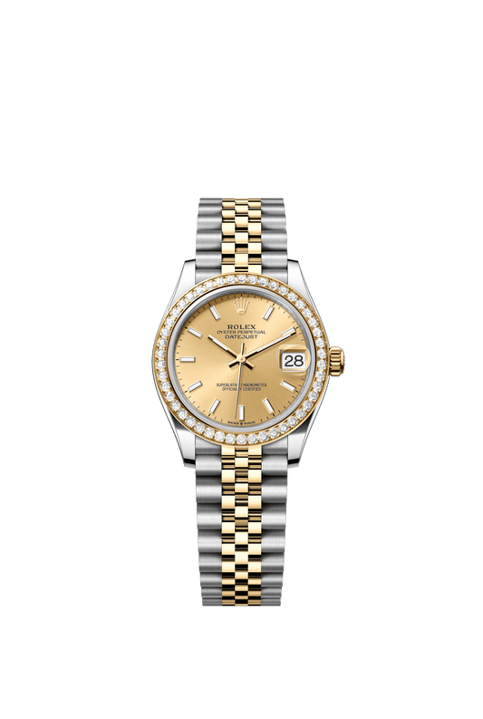 Rolex Datejust 31 31 mm Champagne-Colour Dial  with Diamonds Oystersteel and 18k Yellow Gold Jubilee Bracelet m278383rbr-0014