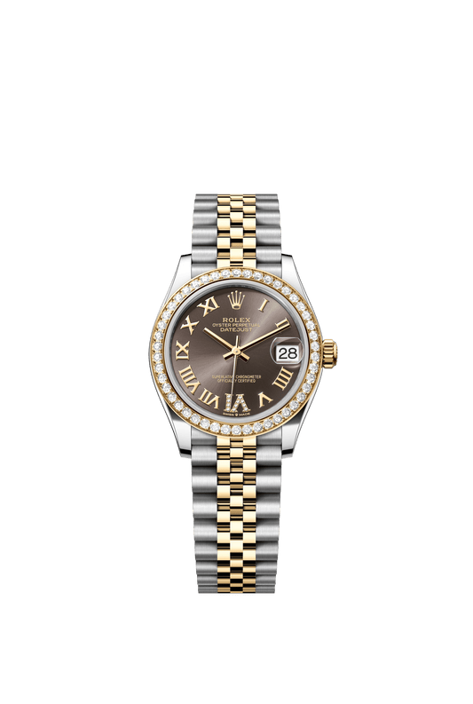 Rolex Datejust 31 31 mm Dark Grey Set With Diamonds Dial Oystersteel and 18k Yellow Gold Jubilee Bracelet m278383rbr-0018