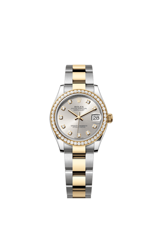 Rolex Datejust 31 31 mm Silver Set With Diamonds Dial Oystersteel and 18k Yellow Gold Oyster Bracelet m278383rbr-0019