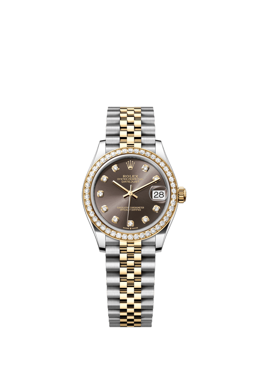 Rolex Datejust 31 31 mm Dark Grey Set With Diamonds Dial Oystersteel and 18k Yellow Gold Jubilee Bracelet m278383rbr-0022