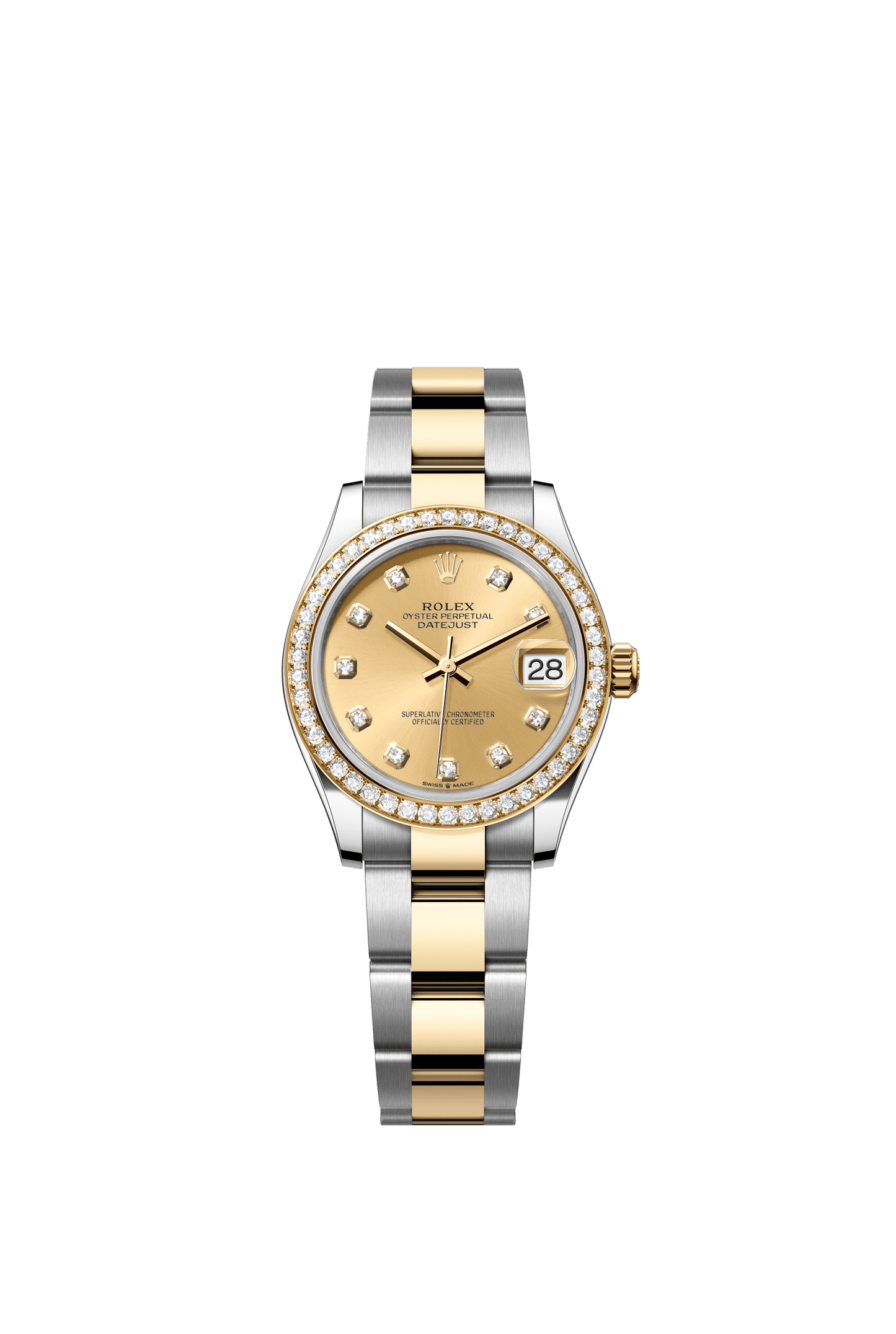 Rolex Datejust 31 31 mm Champagne-Colour Set With Diamonds Dial Oystersteel and 18k Yellow Gold Oyster Bracelet m278383rbr-0025