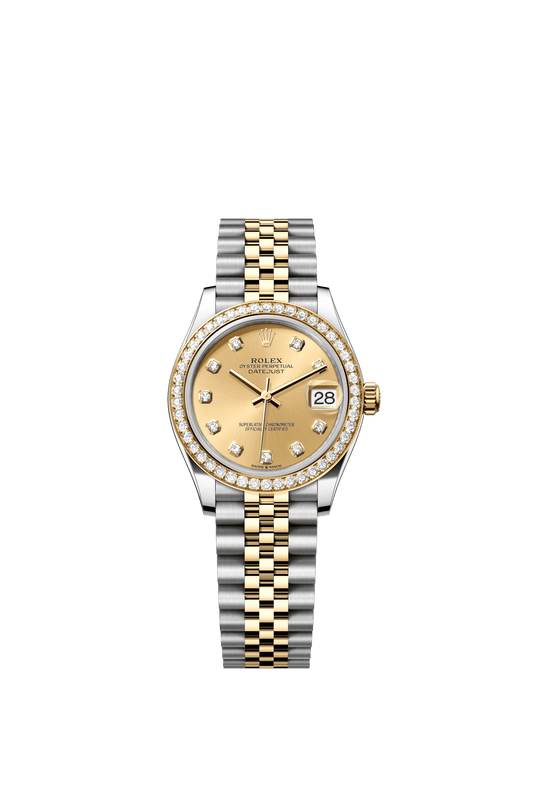 Rolex Datejust 31 31 mm Champagne-Colour Set With Diamonds Dial Oystersteel and 18k Yellow Gold Jubilee Bracelet m278383rbr-0026