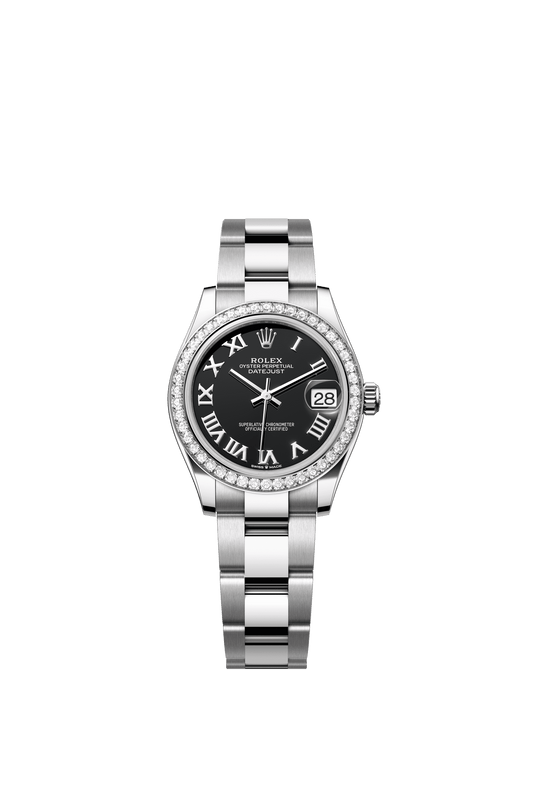 Rolex Datejust 31 31 mm Bright Black Dial with Diamonds Oystersteel and White Gold Oyster Bracelet m278384rbr-0001