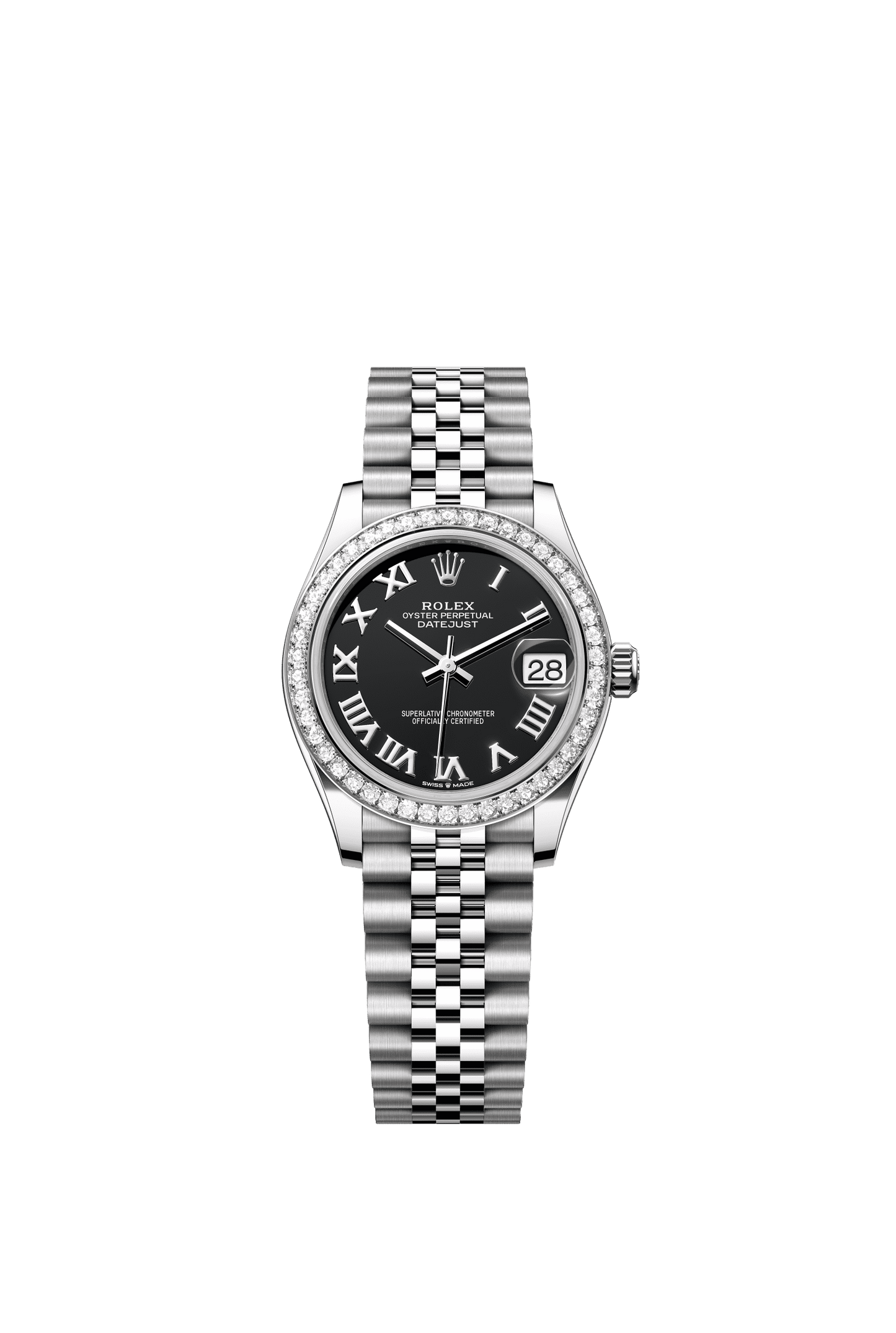 Rolex Datejust 31 31 mm Bright Black Dial with Diamonds Oystersteel and White Gold Jubilee Bracelet m278384rbr-0002