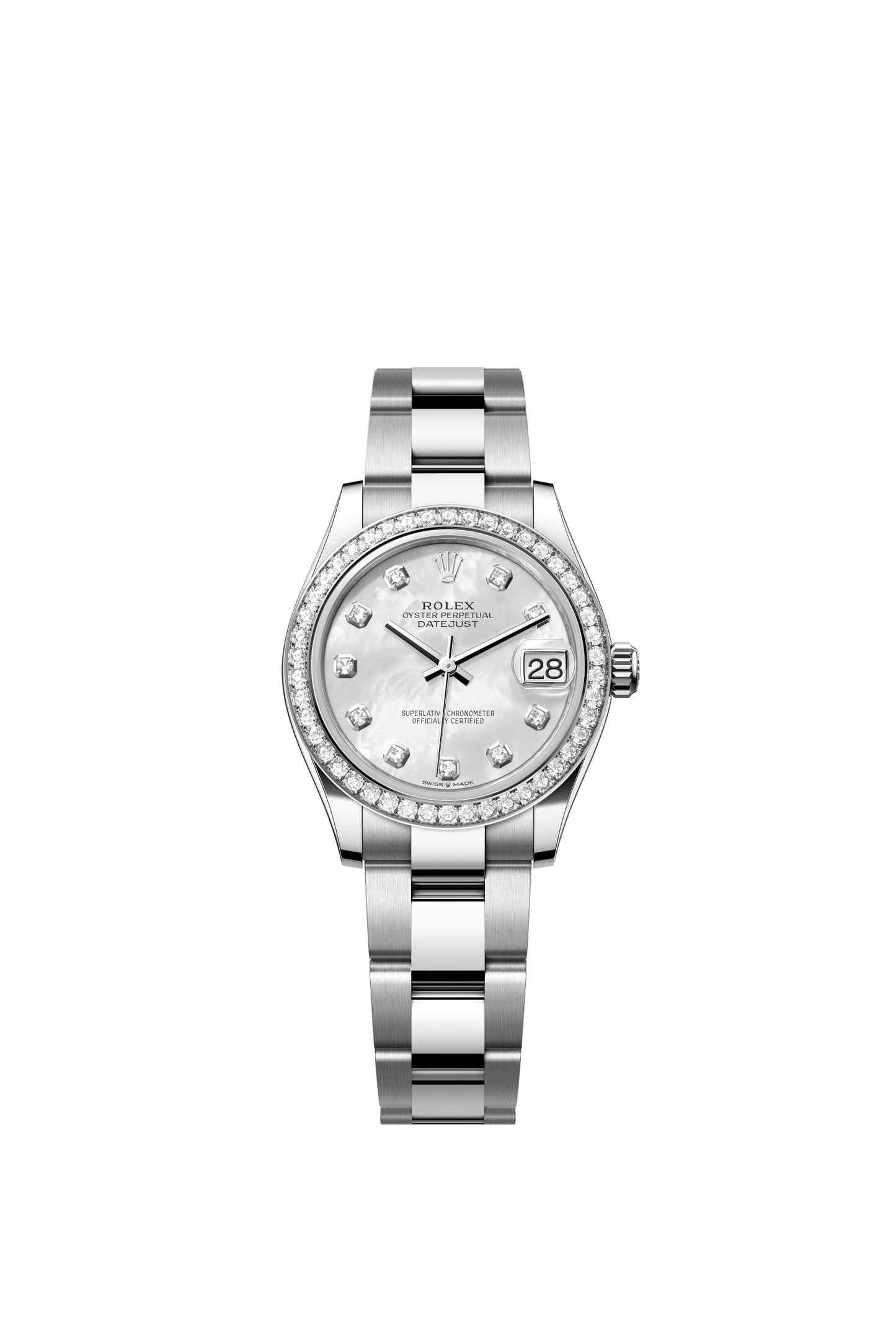 Rolex Datejust 31 31 mm White Mother-Of-Pearl Set With Diamonds Dial Oystersteel and White Gold Oyster Bracelet m278384rbr-0007