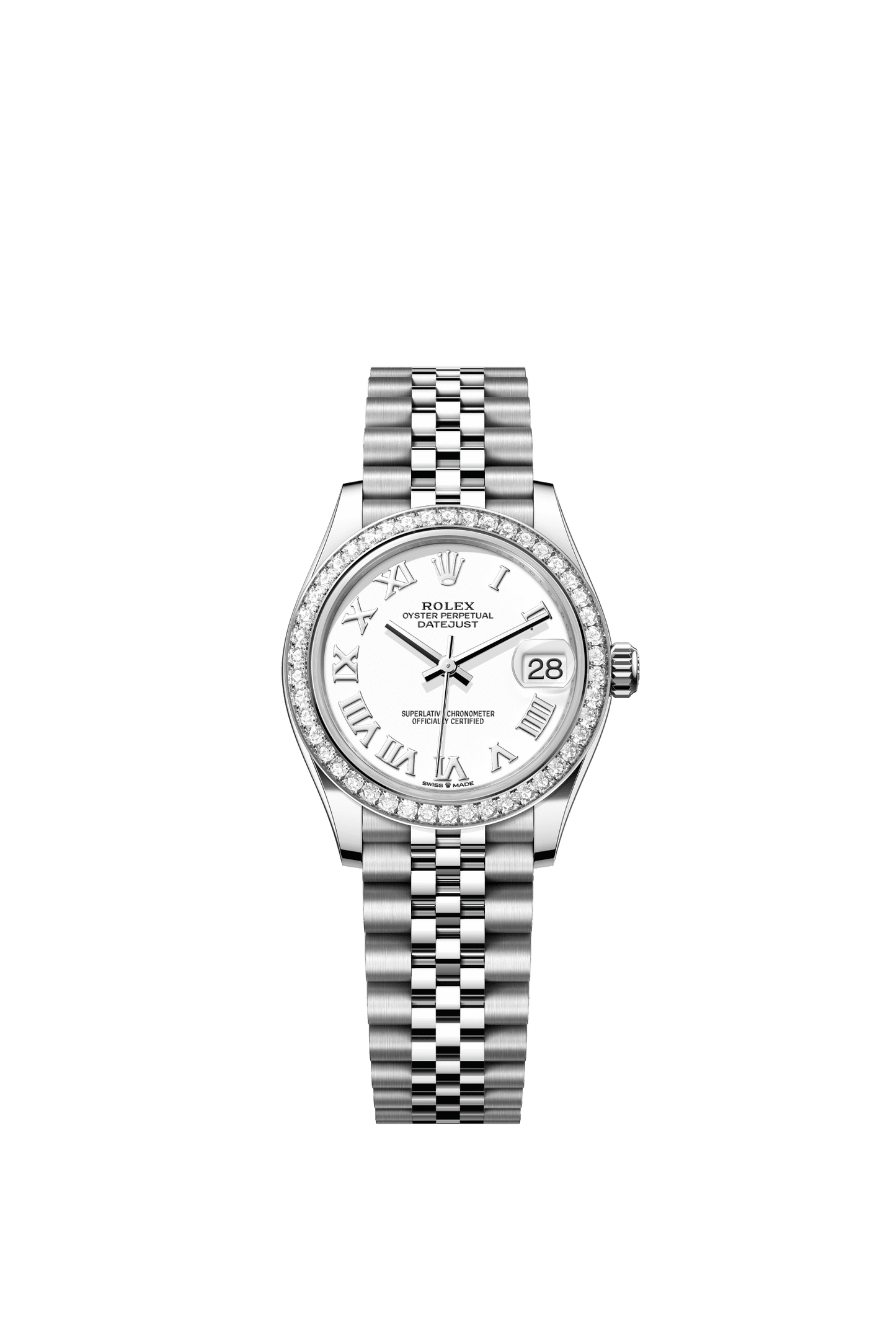 Rolex Datejust 31 31 mm White  Dial with Diamonds Oystersteel and White Gold Jubilee Bracelet m278384rbr-0014