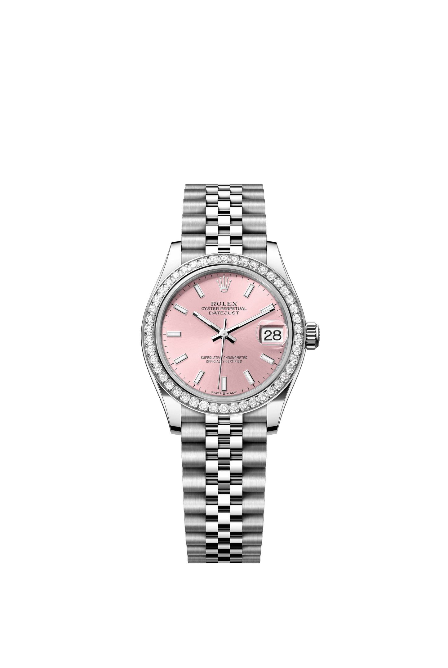 Rolex Datejust 31 31 mm Pink Dial with Diamonds Oystersteel and White Gold Jubilee Bracelet m278384rbr-0018