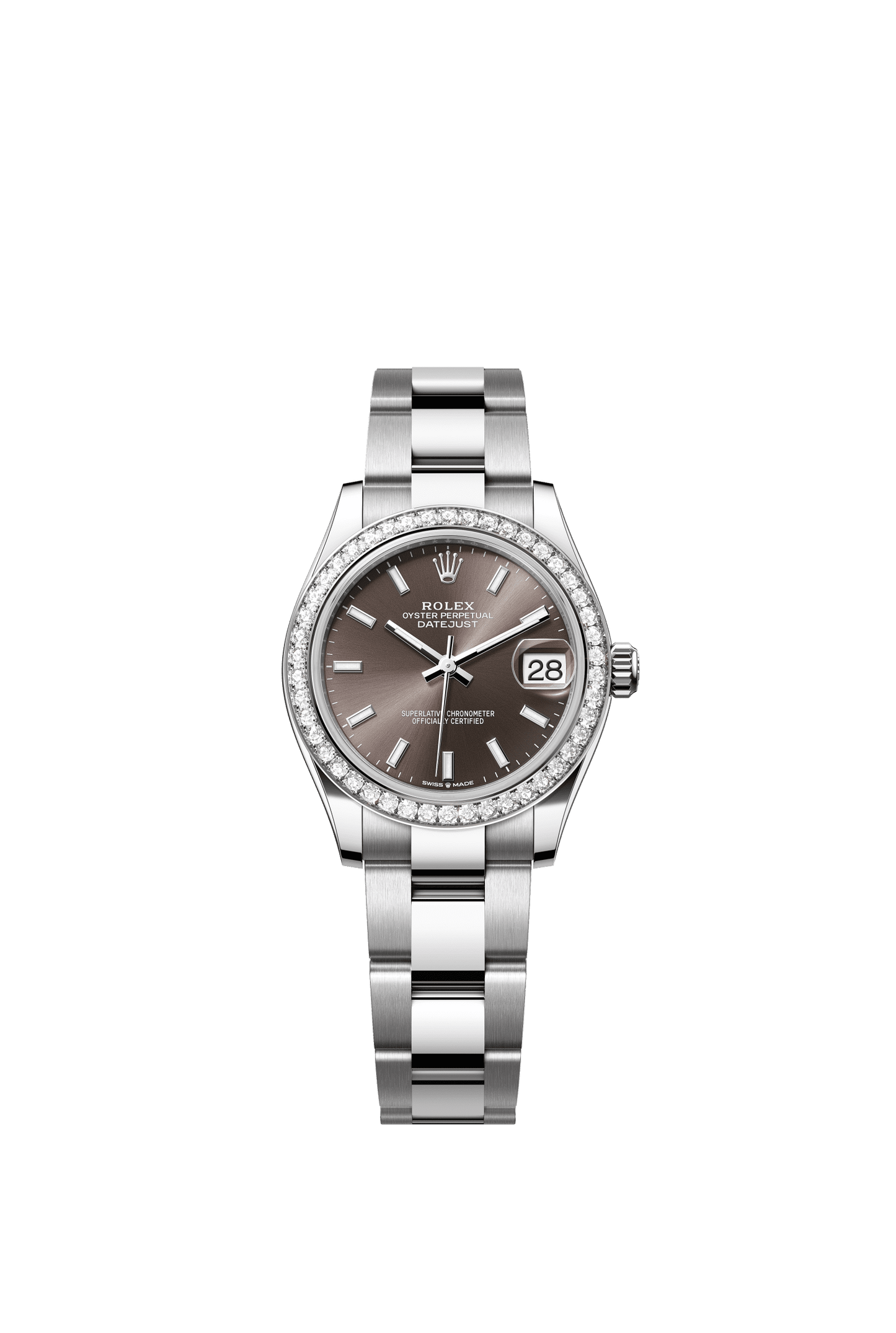 Rolex Datejust 31 31 mm Dark Grey Dial with Diamonds Oystersteel and White Gold Oyster Bracelet m278384rbr-0019