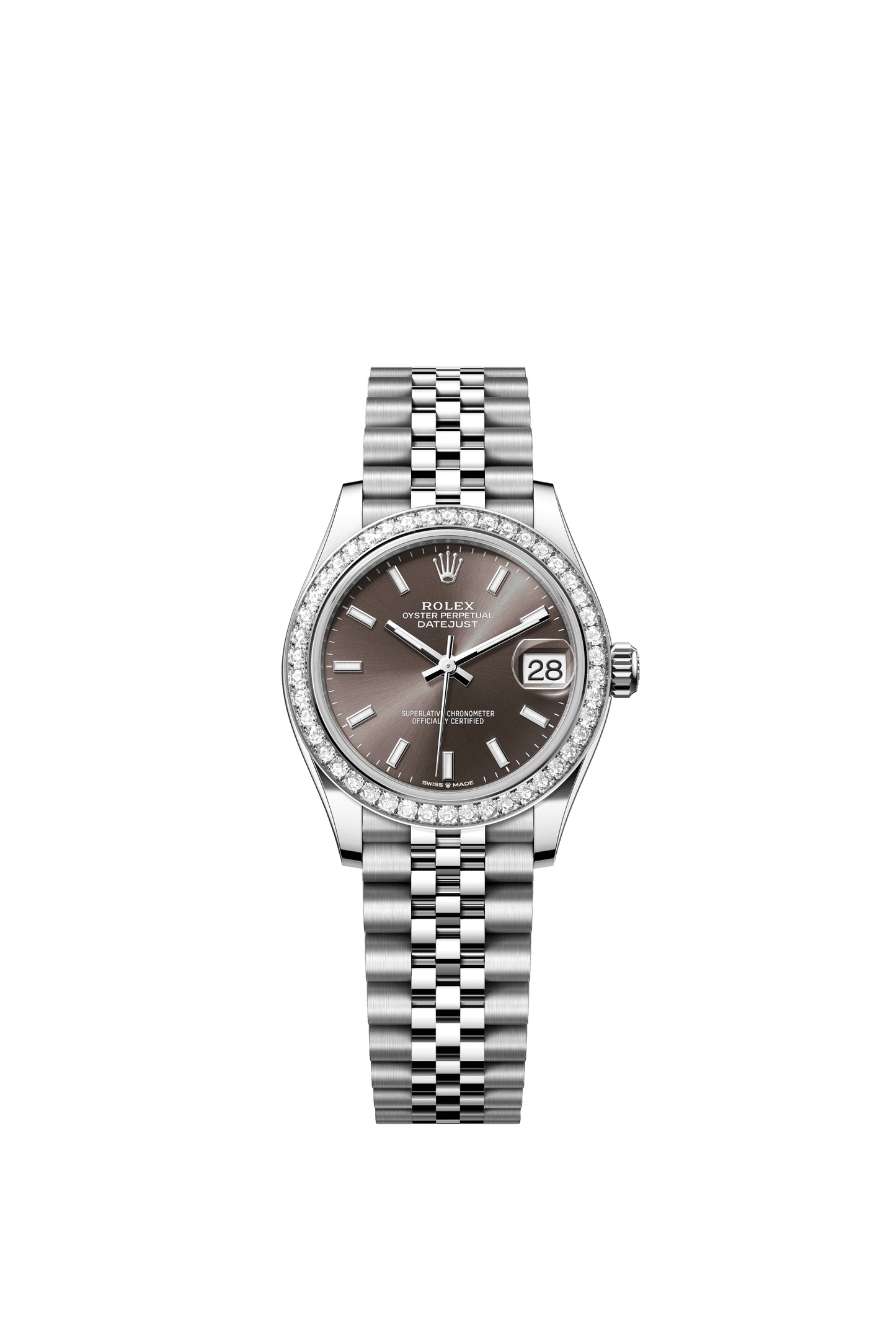 Rolex Datejust 31 31 mm Dark Grey Dial with Diamonds Oystersteel and White Gold Jubilee Bracelet m278384rbr-0020