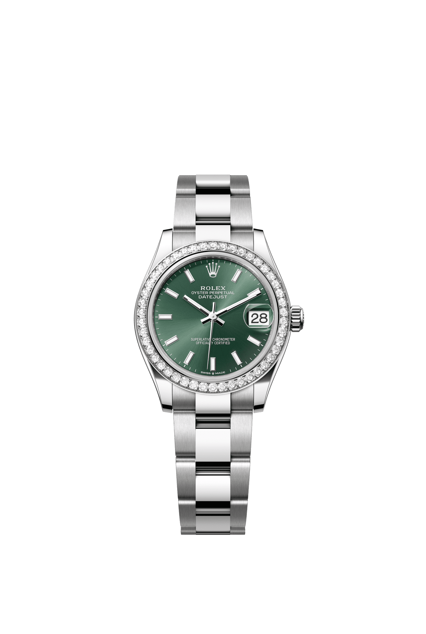 Rolex Datejust 31 31 mm Mint Green Dial with Diamonds Oystersteel and White Gold Oyster Bracelet m278384rbr-0021