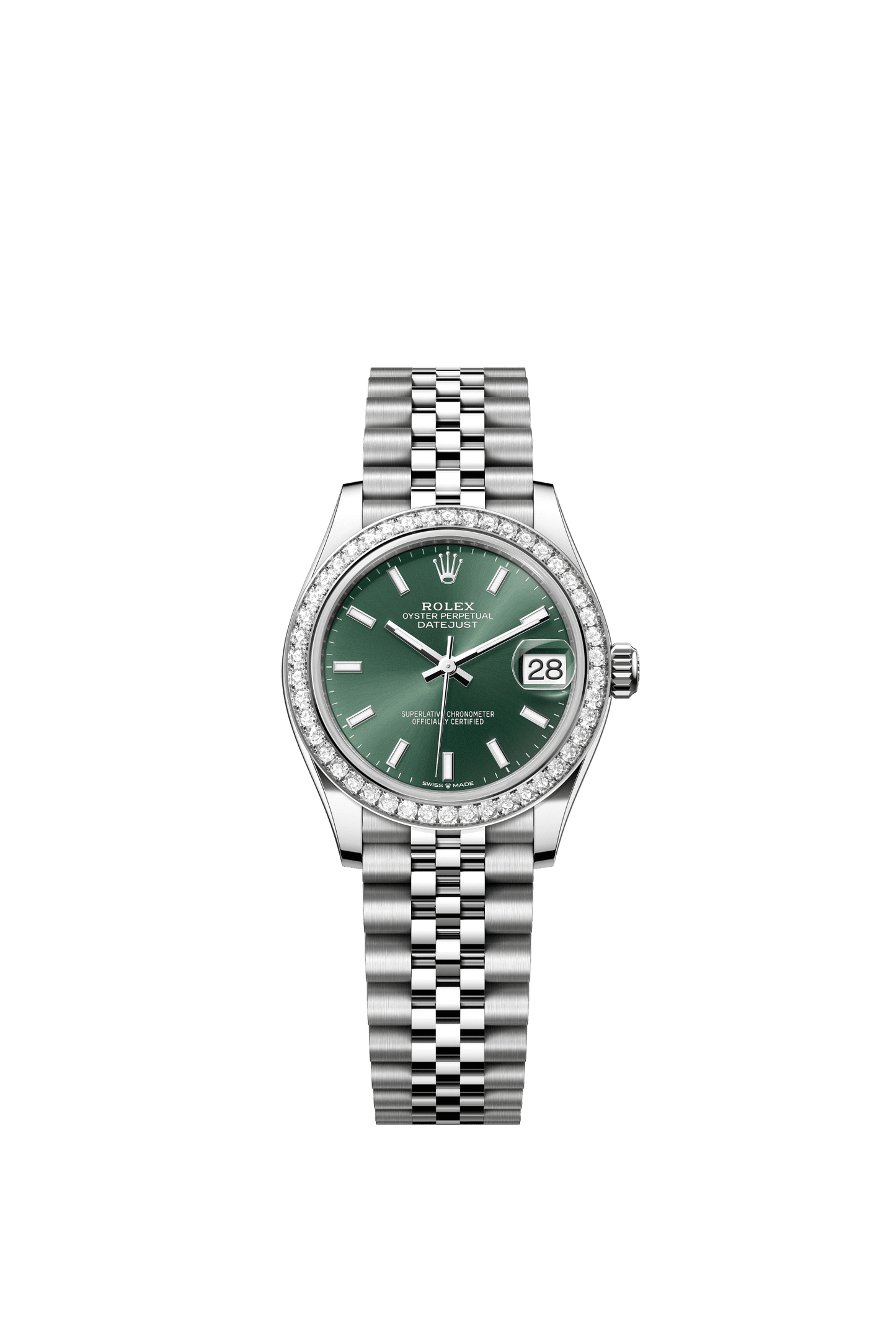 Rolex Datejust 31 31 mm Mint Green Dial with Diamonds Oystersteel and White Gold Jubilee Bracelet m278384rbr-0022