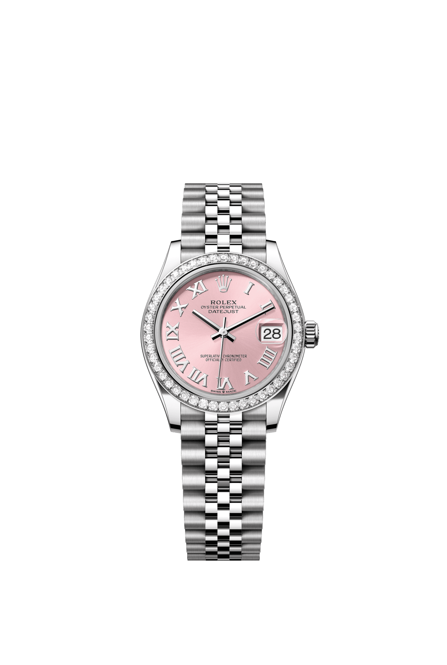 Rolex Datejust 31 31 mm Pink  Dial with Diamonds Oystersteel and White Gold Jubilee Bracelet m278384rbr-0024