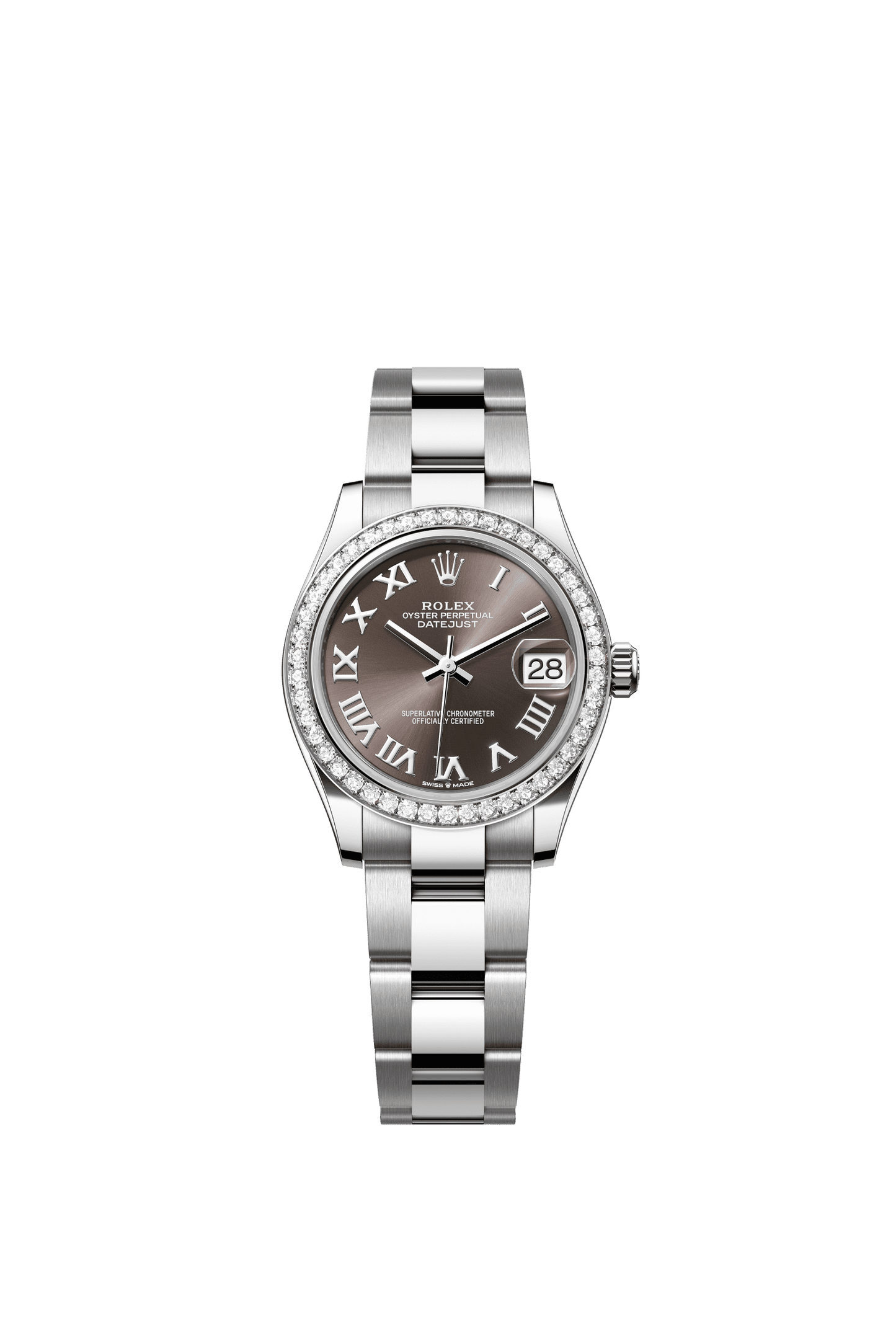 Rolex Datejust 31 31 mm Dark Grey  Dial with Diamonds Oystersteel and White Gold Oyster Bracelet m278384rbr-0025