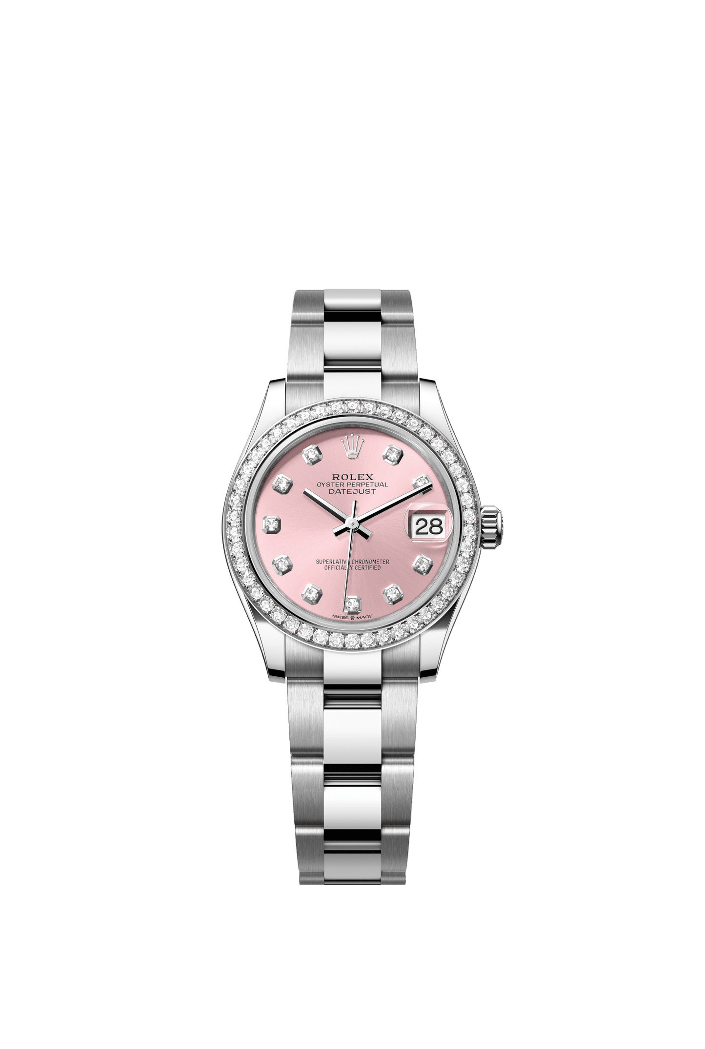 Rolex Datejust 31 31 mm Pink Set With Diamonds Dial Oystersteel and White Gold Oyster Bracelet m278384rbr-0035