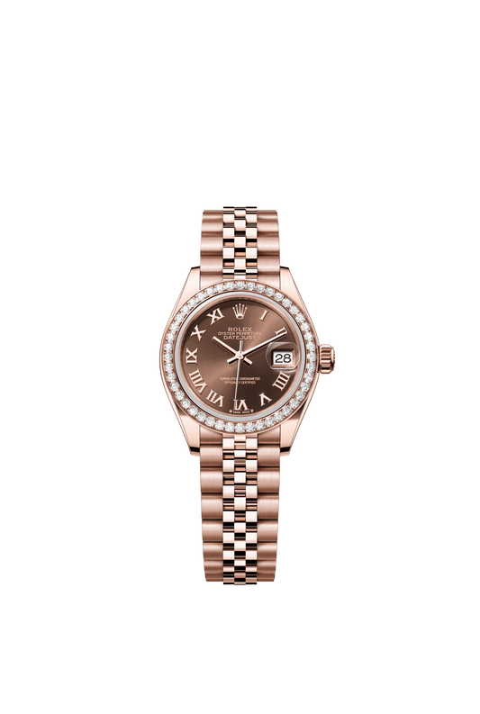 Rolex Oyster 28 mm Chocolate Dial 18 kt Everose Gold Jubilee m279135rbr-0012