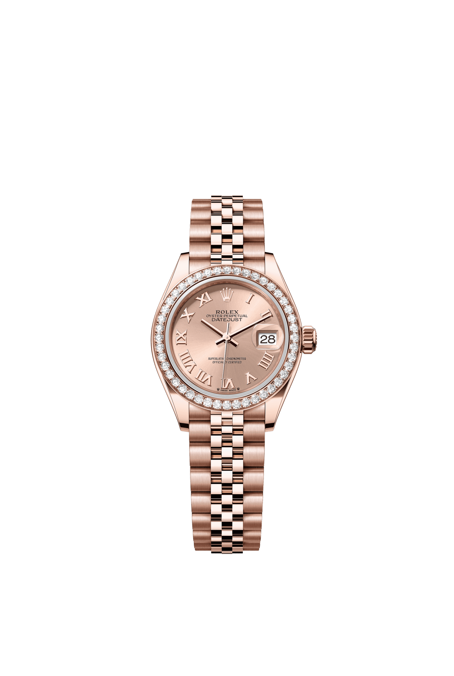 Rolex Oyster 28 mm Rose-colour Dial 18 kt Everose Gold Jubilee m279135rbr-0028