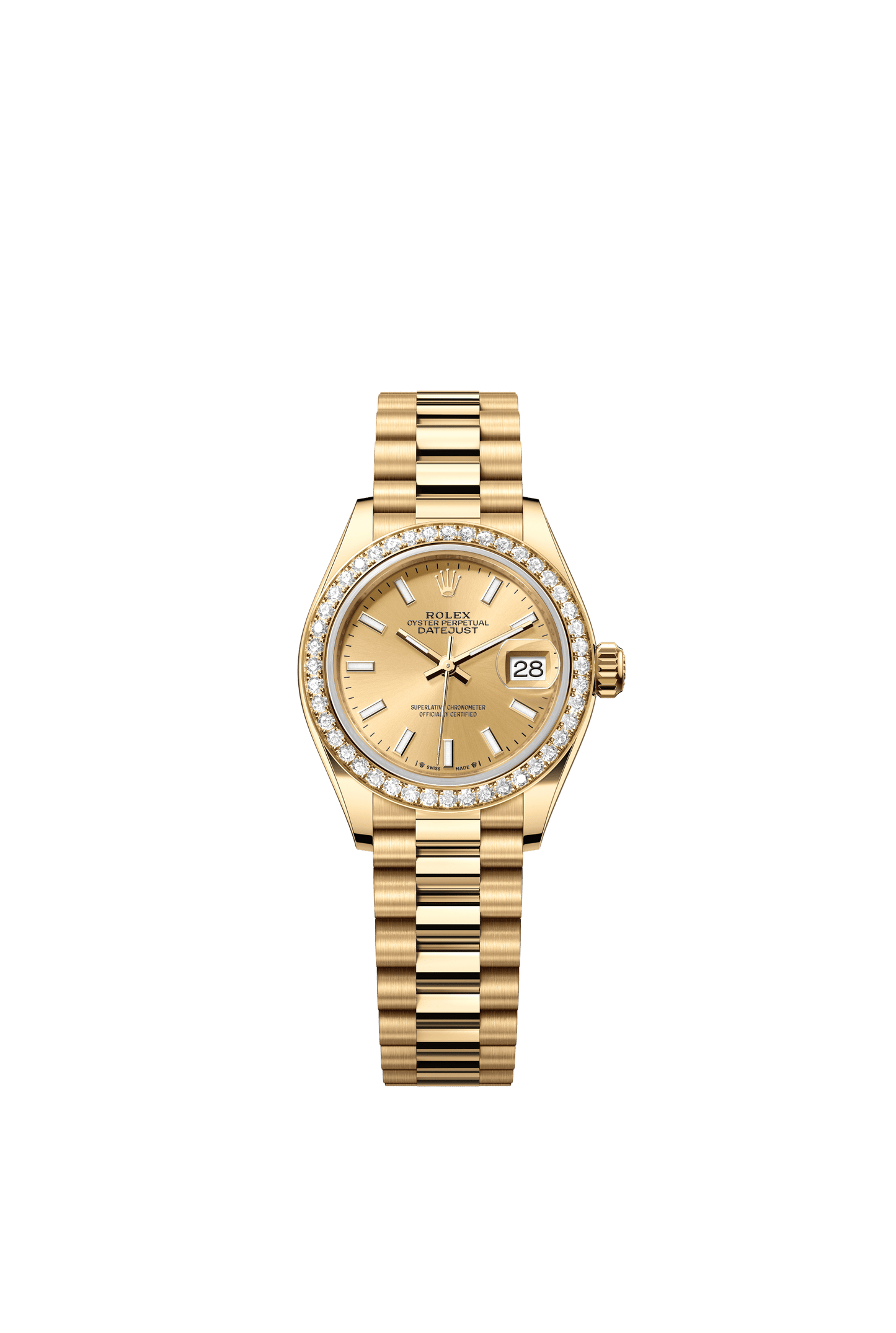 Rolex Oyster 28 mm Champagne-Colour Dial 18k Yellow Gold President Bracelet m279138rbr-0014