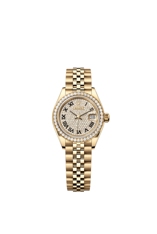 Rolex Oyster 28 mm Diamond-Paved Dial 18k Yellow Gold Jubilee Bracelet. m279138rbr-0030