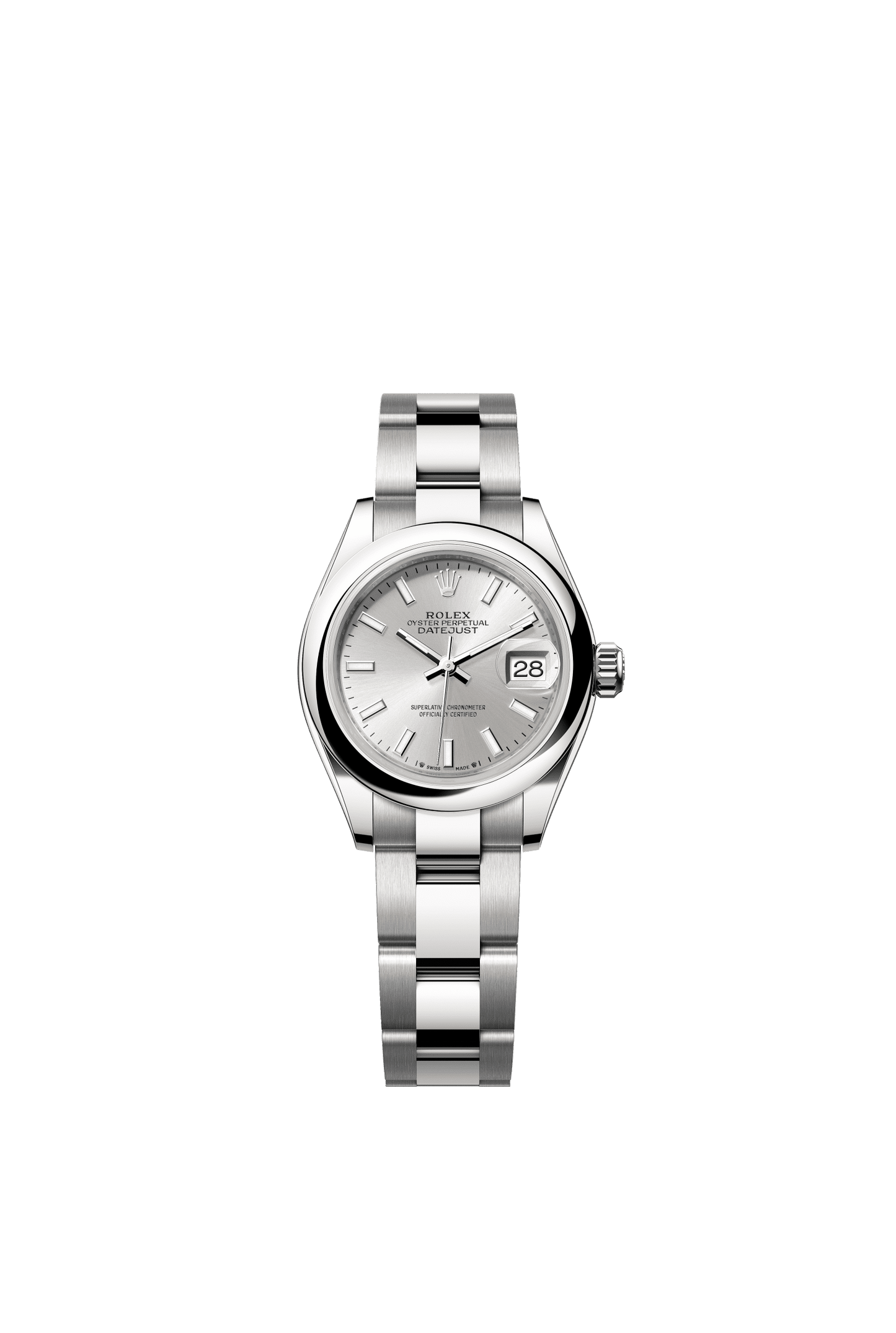 Rolex Lady-Datejust 28 mm Silver  Dial Oystersteel Oyster Bracelet m279160-0006