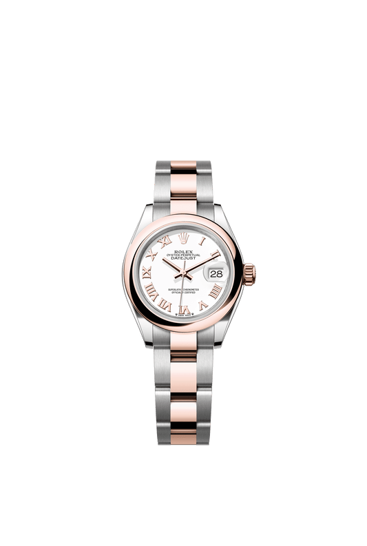 Rolex Lady-Datejust 28 mm White Dial Oystersteel and Everose Gold Oyster Bracelet m279161-0022